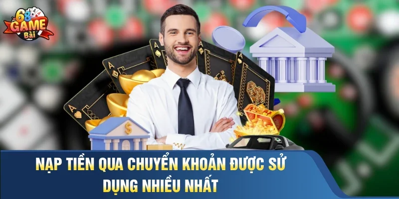 Nạp tiền qua chuyển khoản được sử dụng nhiều nhất